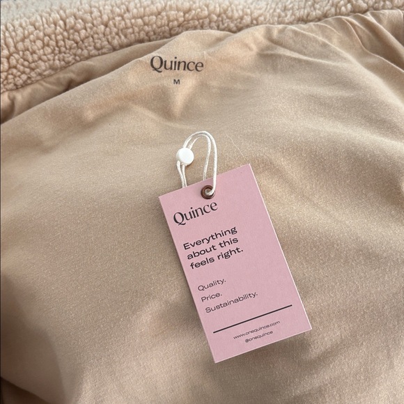 Quince Hooded Sherpa Jacket in Camel - Picture 7 of 12